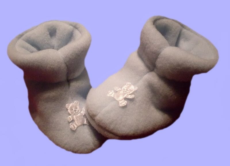 buciki-na-chrzest-polarowe-zimowe NIEBIESKI