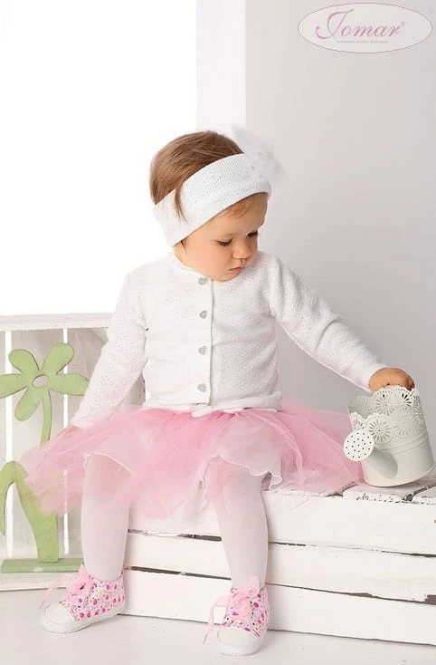 sweterek-na chrzest-dla dziewczynki-narzutka-dzianina-bialy-719 B.jpg Elegancki dziewczęcy sweterek do chrztu z dzianiny