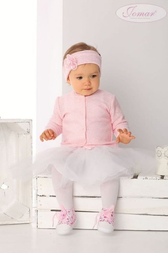 sweterek-na chrzest-dla dziewczynek-narzutka-dzianina-różowy-719 B.jpg Elegancki dziewczęcy sweterek do chrztu z dzianiny