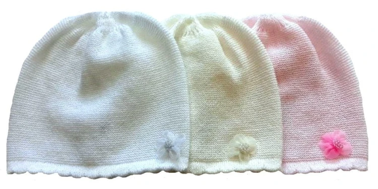 czapka-dzianina-dla dziewczynki-KOLORY-JKm-05.jpg  MAŁY KWIATEK