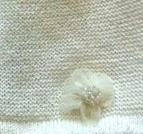 czapka-dzianina-dla dziewczynki-ECRU-JKm-05.jpg MAŁY KWIATEK