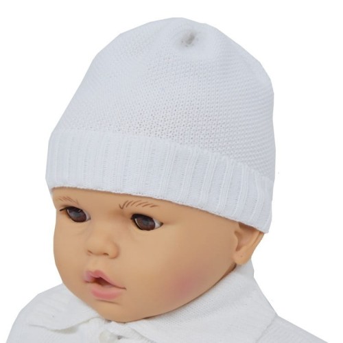 czapeczka-chłopieca-na chrzest-dziergana-dzianina-biały-CHRZC-49.jpg