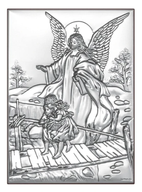 obrazek-sakralny-posrebrzany-pamiatka-na chrzest-6349.5 OBRAZEK ANIOŁ STRÓŻ   18X24.jpg