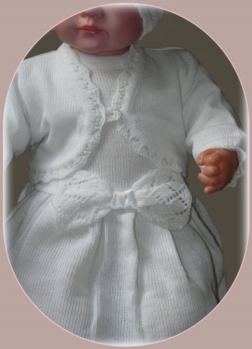 ubranko-do-chrztu-dla-dziewczynek-komplet dziany EKO 100% Bawełny