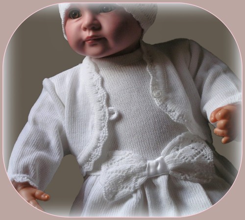 ubranko-do-chrztu-dla-dziewczynek-komplet dziany EKO 100% Bawełny