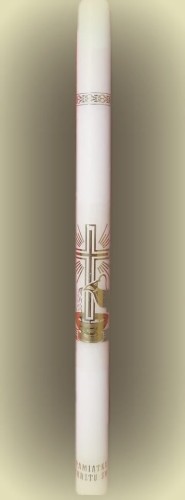 Świeca na Chrzest Święty - Złocona