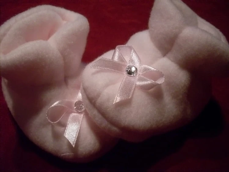 buciki-na-chrzest-polarowe-zimowe   RÓŻOWY