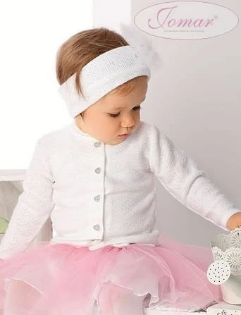 sweterek-na chrzest-dla dziewczynki-narzutka-dzianina-bialy-719 Bb.jpg Elegancki dziewczęcy sweterek do chrztu z dzianiny
