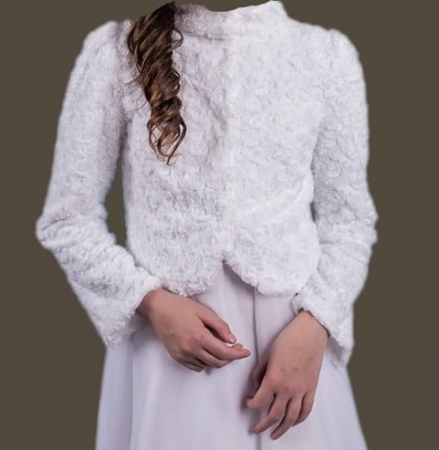 okrycie-komunijne-futerko-różyczki-białe-narzutka-komunijna PK-16